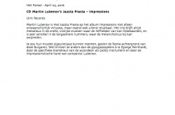 CD Martin Lubenov's Jazzta Prasta - Impressions (image)